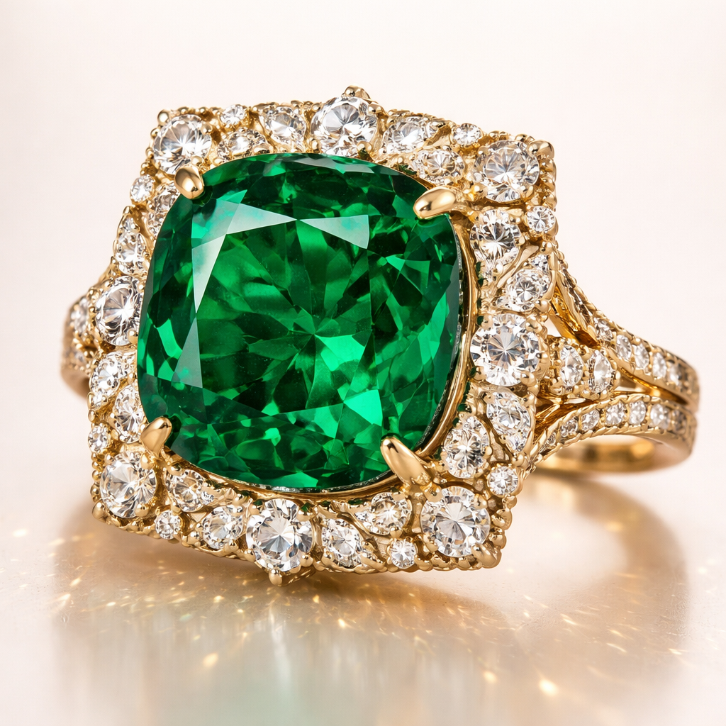 Кольцо с изумрудом