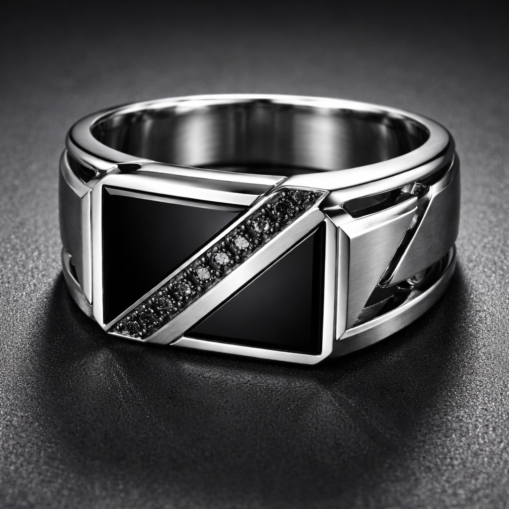 A men's ring made of silver. pendant