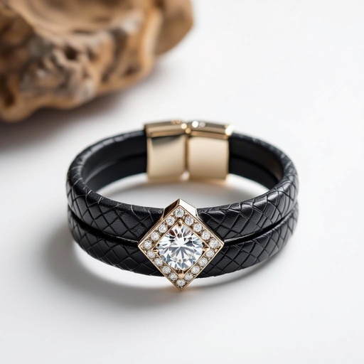 Geomatric snake leather with diamonds of architecture shapes and edges of bracelet banglea