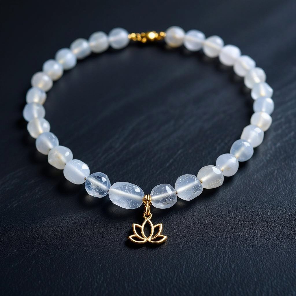 Чокер из натурального необработанного кварца неровной формы бусины с золотой маленькой подвеской в форме лотоса