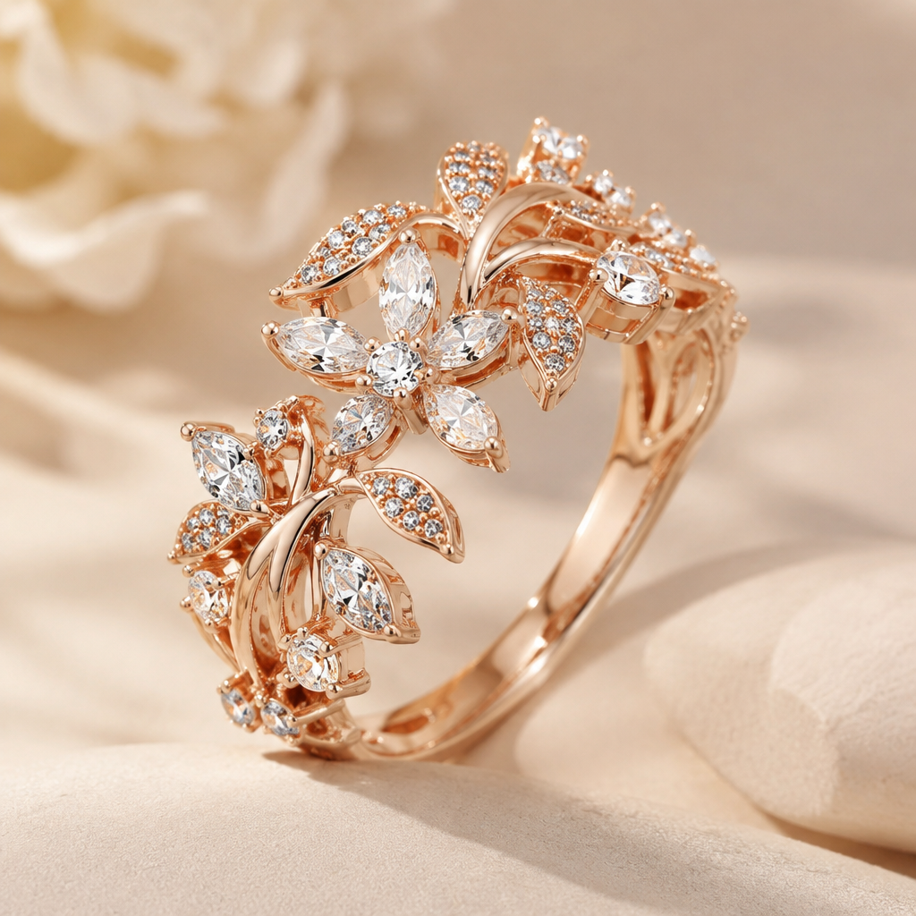 A women's ring, highly ornate, intricate and elaborate, richly detailed. 秋末日常感韓式配鑽無主石珠寶項鍊
photorealistic jewelry design, A women's ring, highly ornate, intricate and elaborate, richly detailed. 秋末日常感韓式配鑽無主石珠寶項鍊, modern style, just the design no text