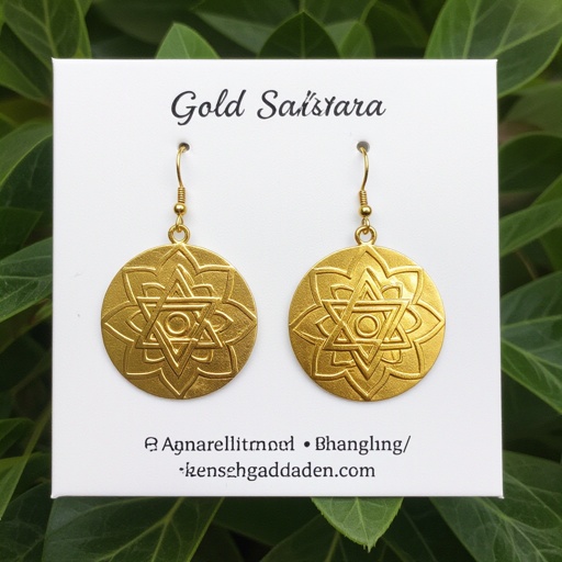  золотые матовые серьги в виде изображения чакры сахасрары