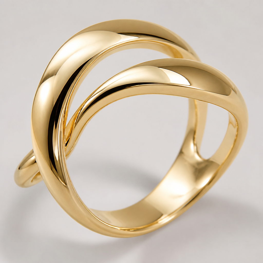 A women's ring made of gold
photorealistic jewelry design, A women's ring made of gold, modern style, just the design no text
