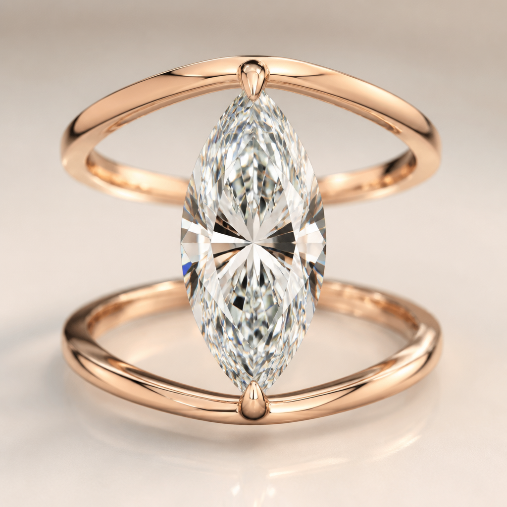 One stone marquis 5ct luxury rose gold
photorealistic jewelry design, One stone marquis 5ct luxury rose gold, floating style, just the design no text