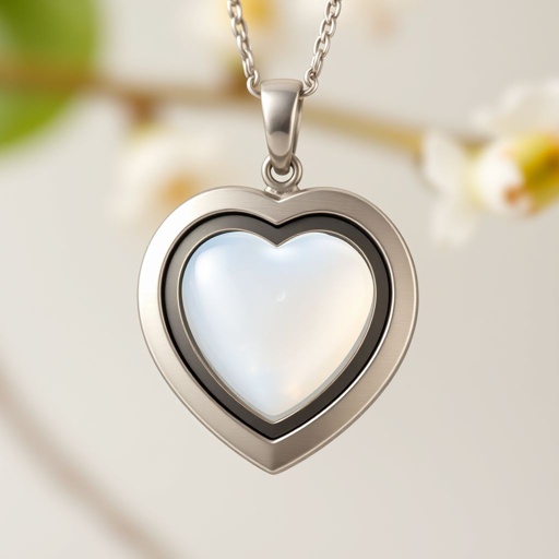 Girlish locket with white stone