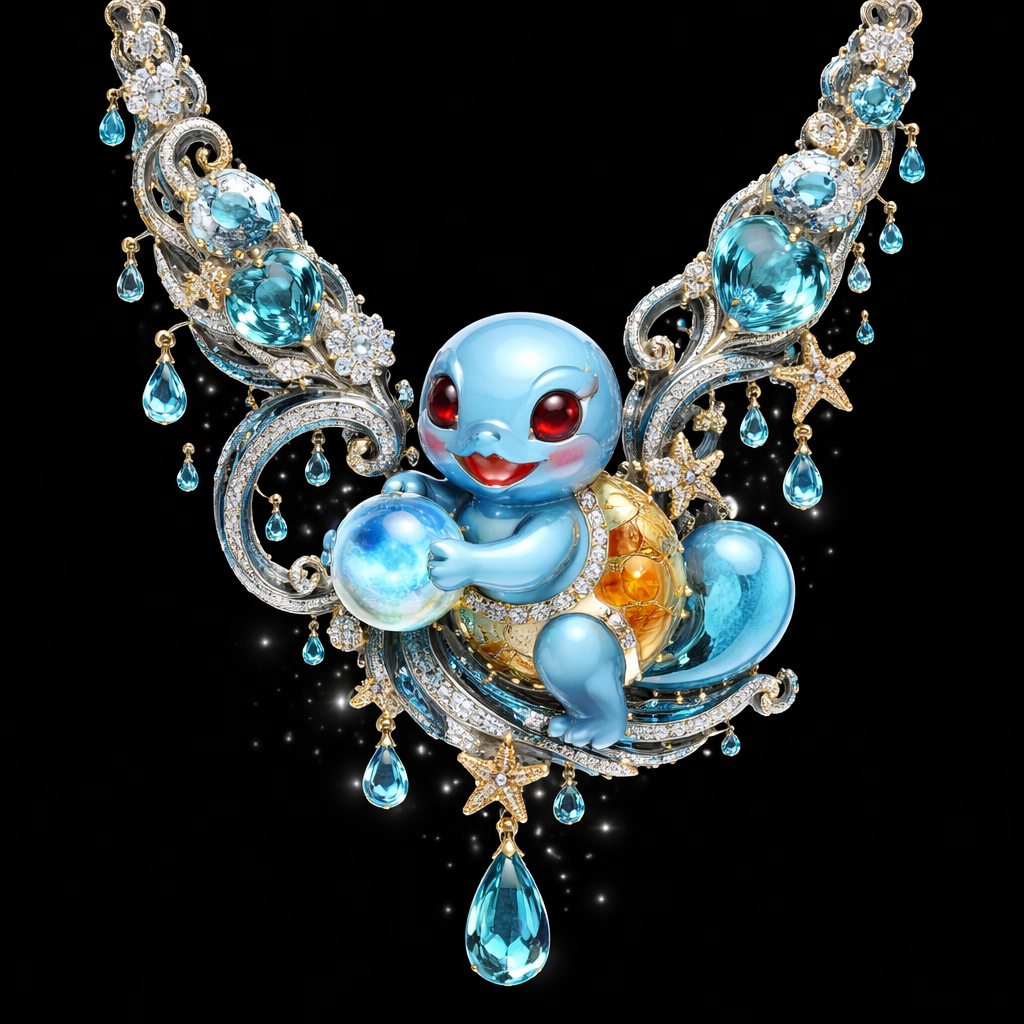 A necklace with a Pokémon, Squirtle
A necklace with a Pokémon, Squirtle