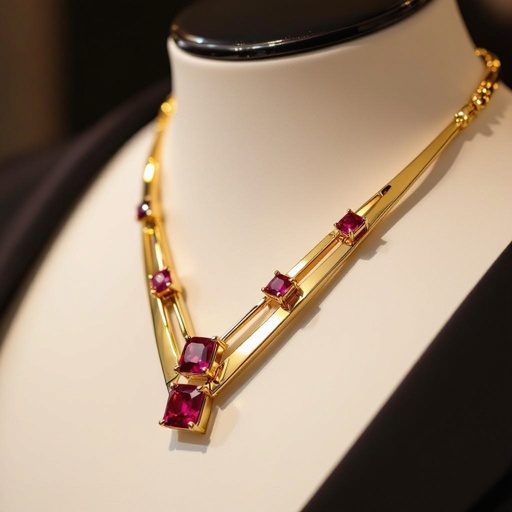 American diamond ruby necklace for Indian girl 