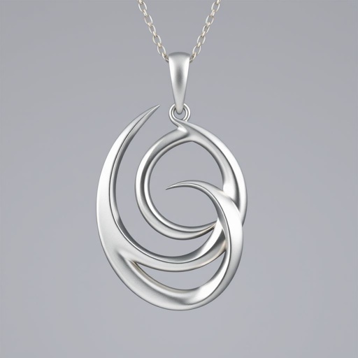 silver necklace with the pendant in letter SQ in a unique way 