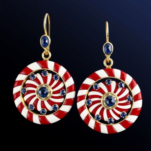 Red white and blue medal earrings cheer factor