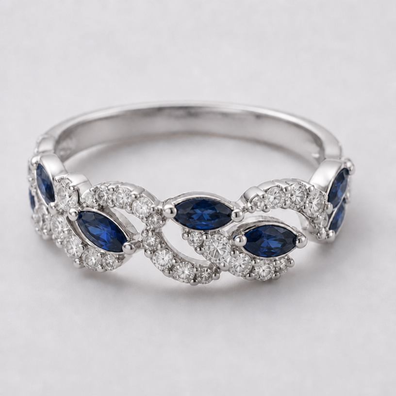 instead of morganite as an accent stone, alternate marquis stones
edit the attached jewelry design with these instructions: instead of morganite as an accent stone, alternate marquis stones. keep it photorealistic, just the design no text