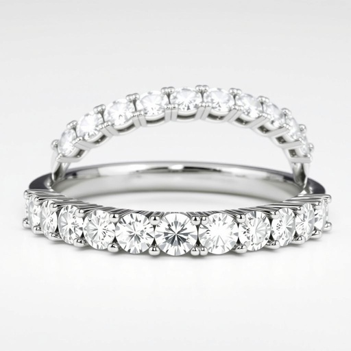 Anniversary band, size 4.5, set in platinum. Diamonds sizes are: 5.6mm, 5.5mm, 5.3mm, 5mm, 4.7mm, 4mm. All diamonds will be set in individual head, with 4 prongs each. No shared prongs 