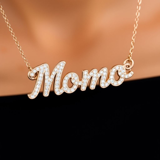 Fais-moi un collier où il y a écrit Momo en diamant, mais un petit coller moyen