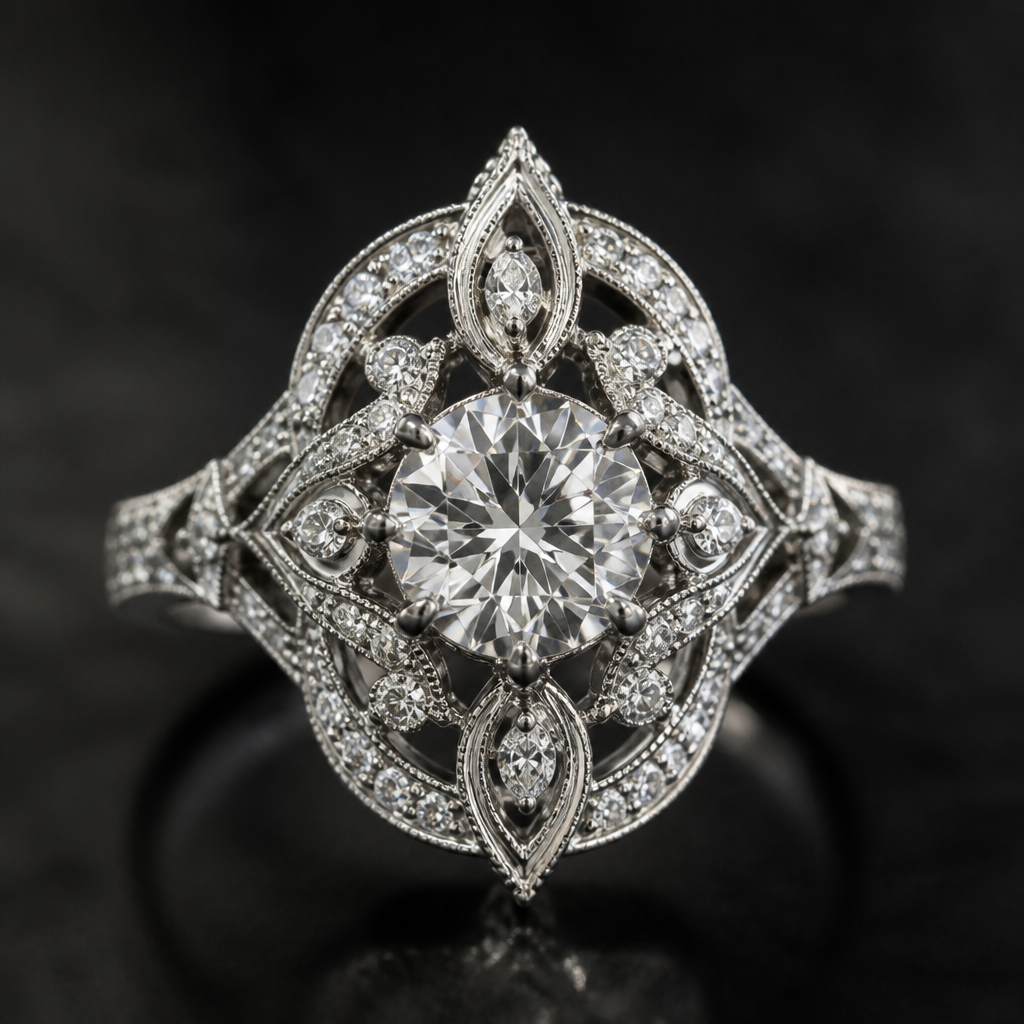 Design me a vintage ring like never seen before. I want it done in white gold
photorealistic jewelry design, Design me a vintage ring like never seen before. I want it done in white gold , vintage style, just the design no text