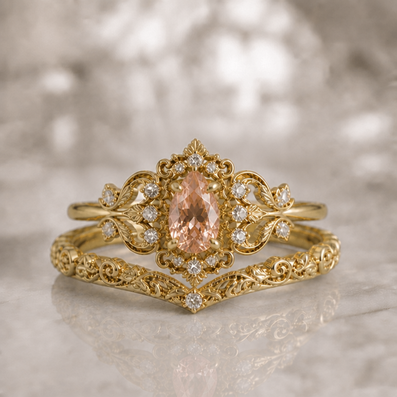Erase the first ring on top
edit the attached jewelry design with these instructions: Erase the first ring on top. keep it photorealistic, just the design no text