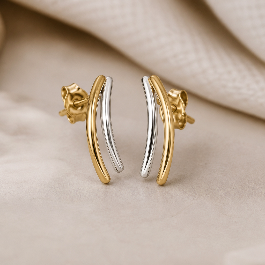 A modern women's earrings suitable for daily wear
photorealistic jewelry design, A modern women's earrings suitable for daily wear, modern style, just the design no text