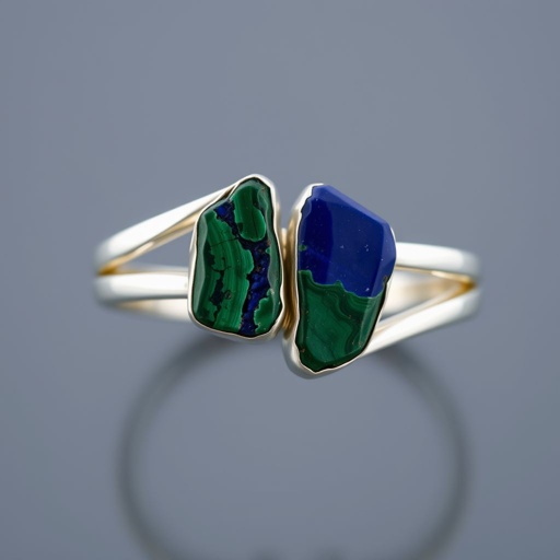 Adjustable ring , silver use minimal, use 2 raw natural gemstone, elegant