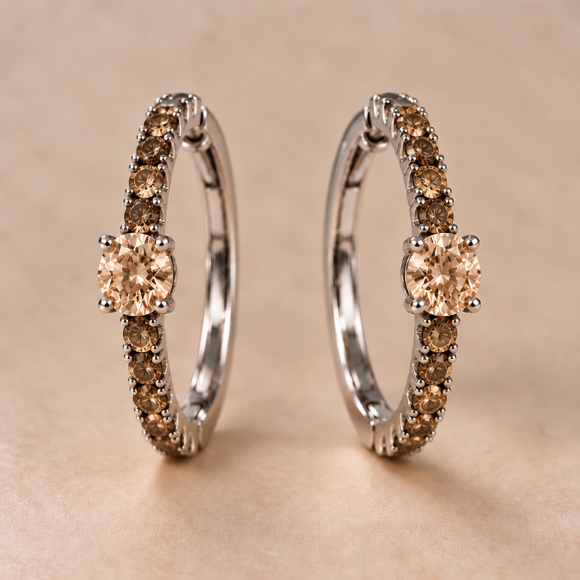 Reduce number of small diamonds to 10 per earring
edit the attached jewelry design with these instructions: Reduce number of small diamonds to 10 per earring. keep it photorealistic, just the design no text