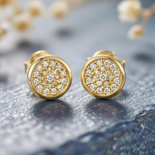 Небольшие золотые матовые серьги в виде созвездия