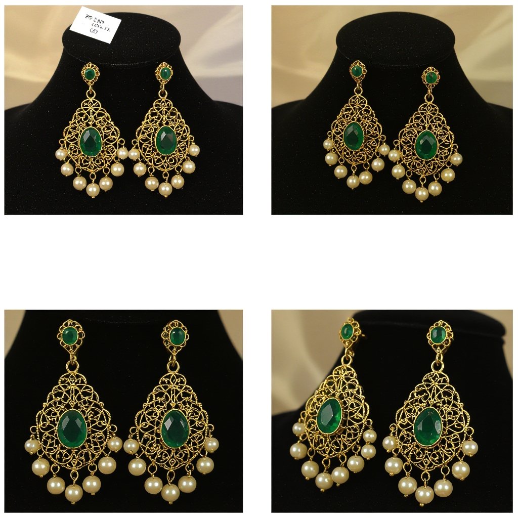 Statement earrings green
