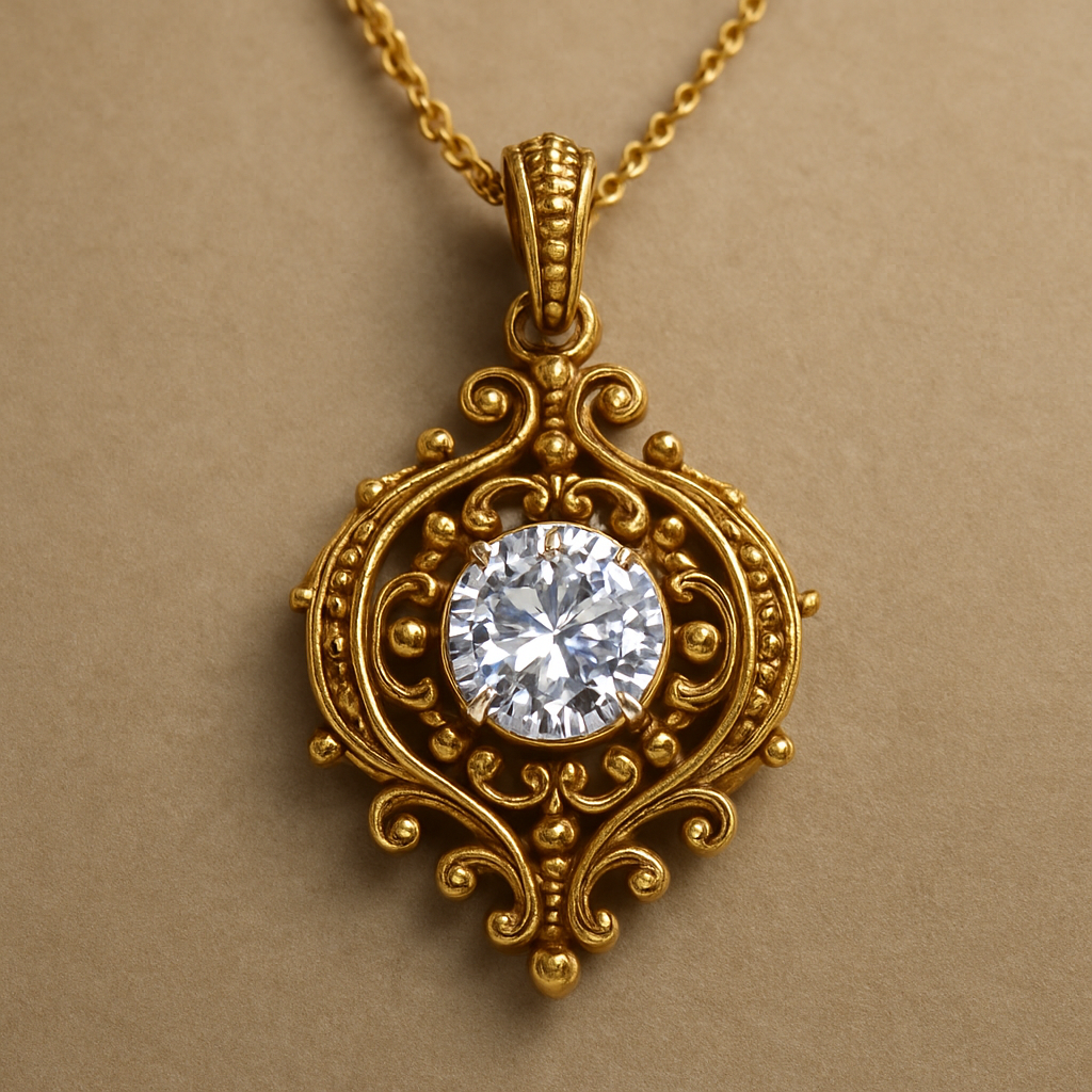 Period gold with diamond pendant 