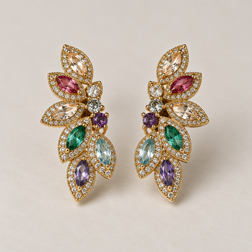 A women's earrings
using the attached image as a visual reference, create A women's earrings. photorealistic, just the design no text