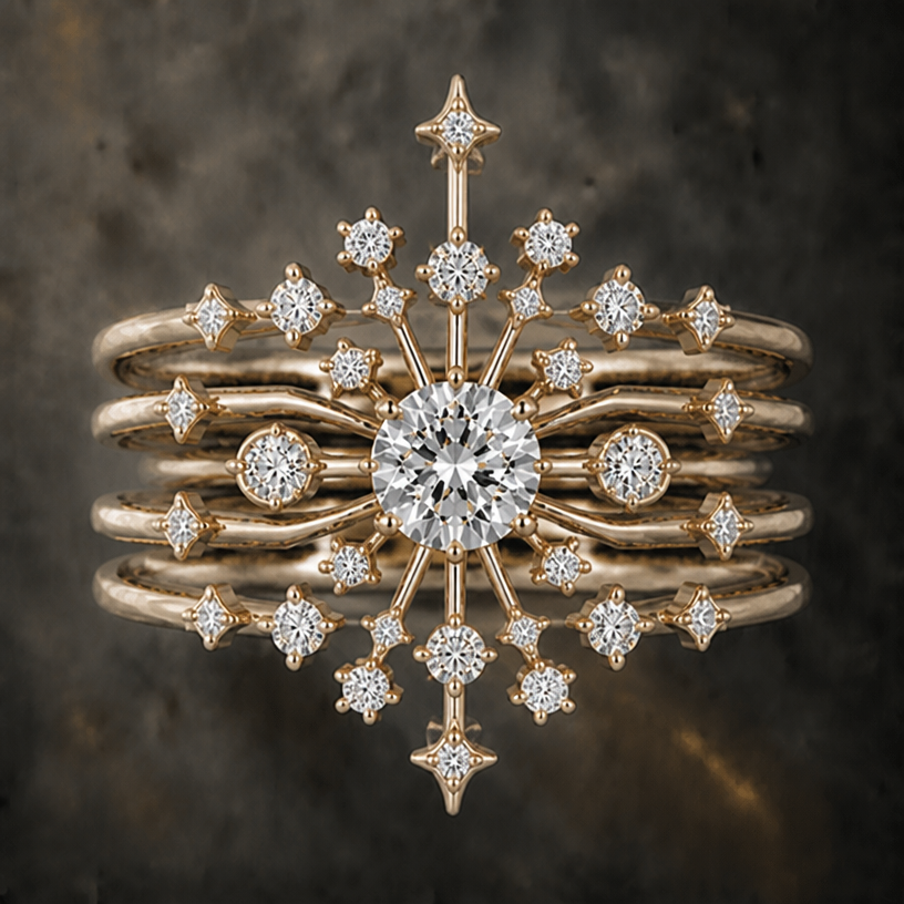 Give me a completely different design same concept
edit the attached jewelry design with these instructions: Give me a completely different design same concept. keep it photorealistic, just the design no text