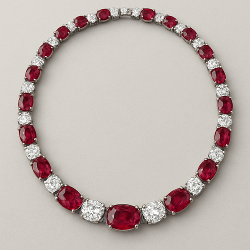 Ruby necklace with Diamond 