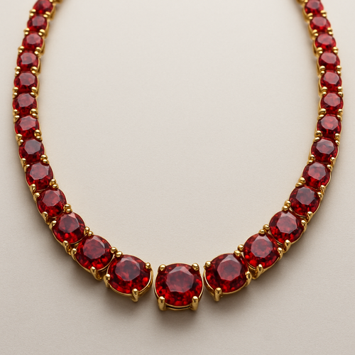 Red spinel necklace 