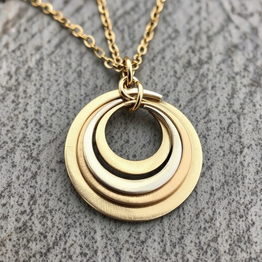 Подвеска из трех полумесяцев из матового неровного светлого золота с узорами соединенных цепочкой сверху самый широкий полукруг дальше средний и снизу самый маленький