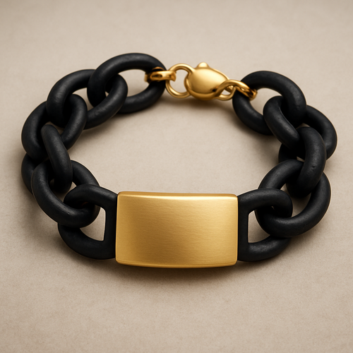 Matte black and gold women’s classy bracelet