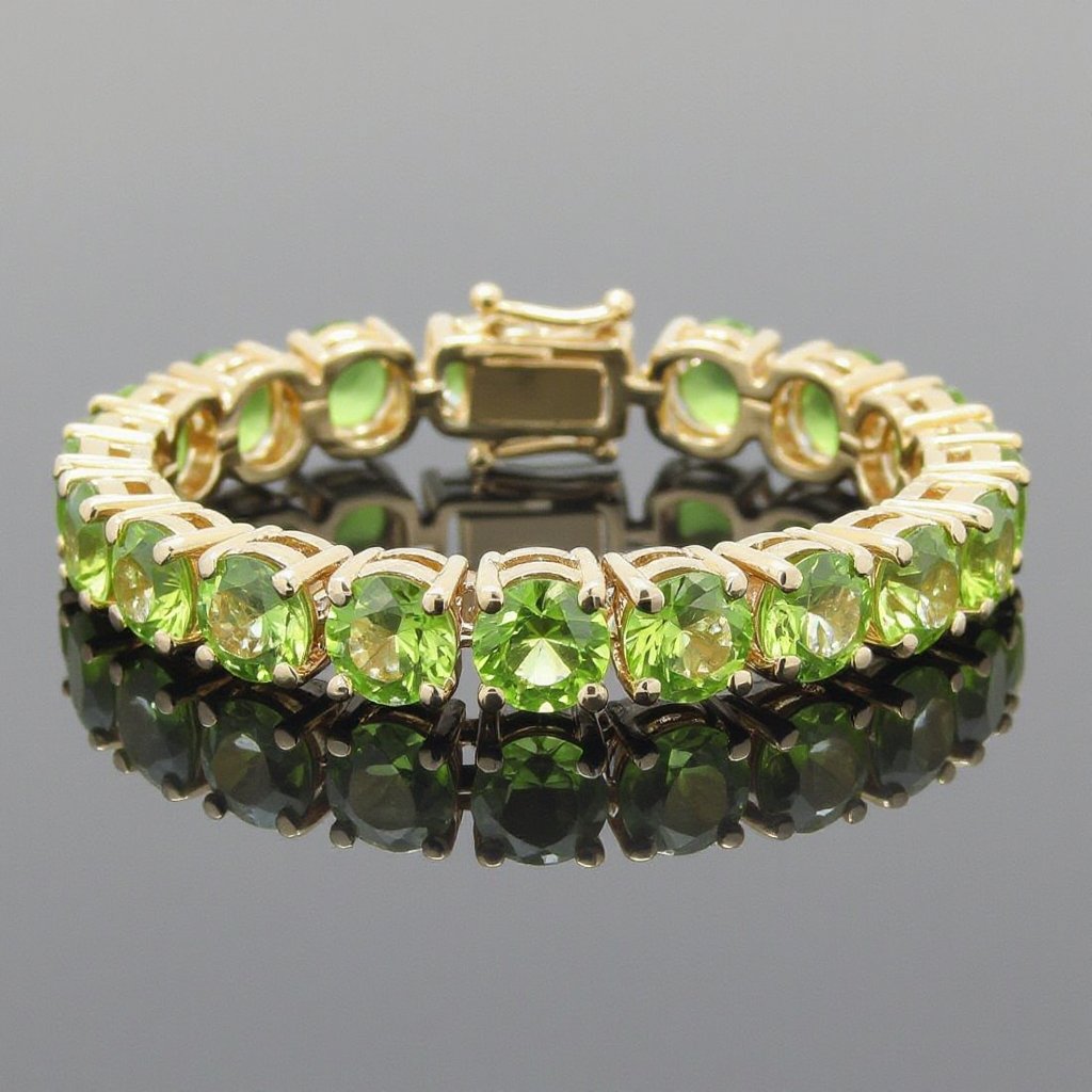 Modern peridot jewelry design with gold