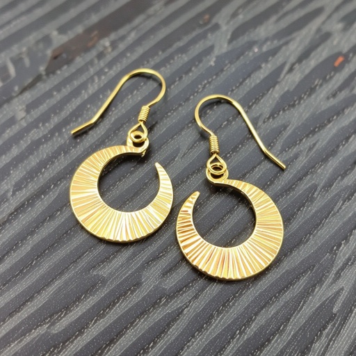 Золотые серьги полумесяц 3 см, сверху крепится к швензе