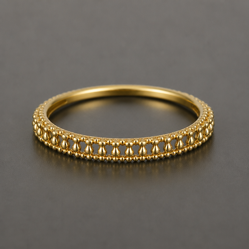 daintier version of this
edit the attached jewelry design with these instructions: daintier version of this. keep it photorealistic, just the design no text