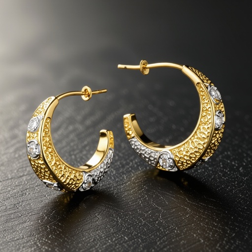 Золотые серьги полукруг половинка горящего солнца мятое неровное золото лучи волнистые другая половинка круга серебряная 