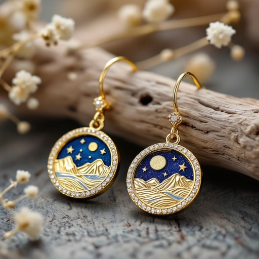 Серьги в золоте без камней фазы луны длинные серьги плавные формы