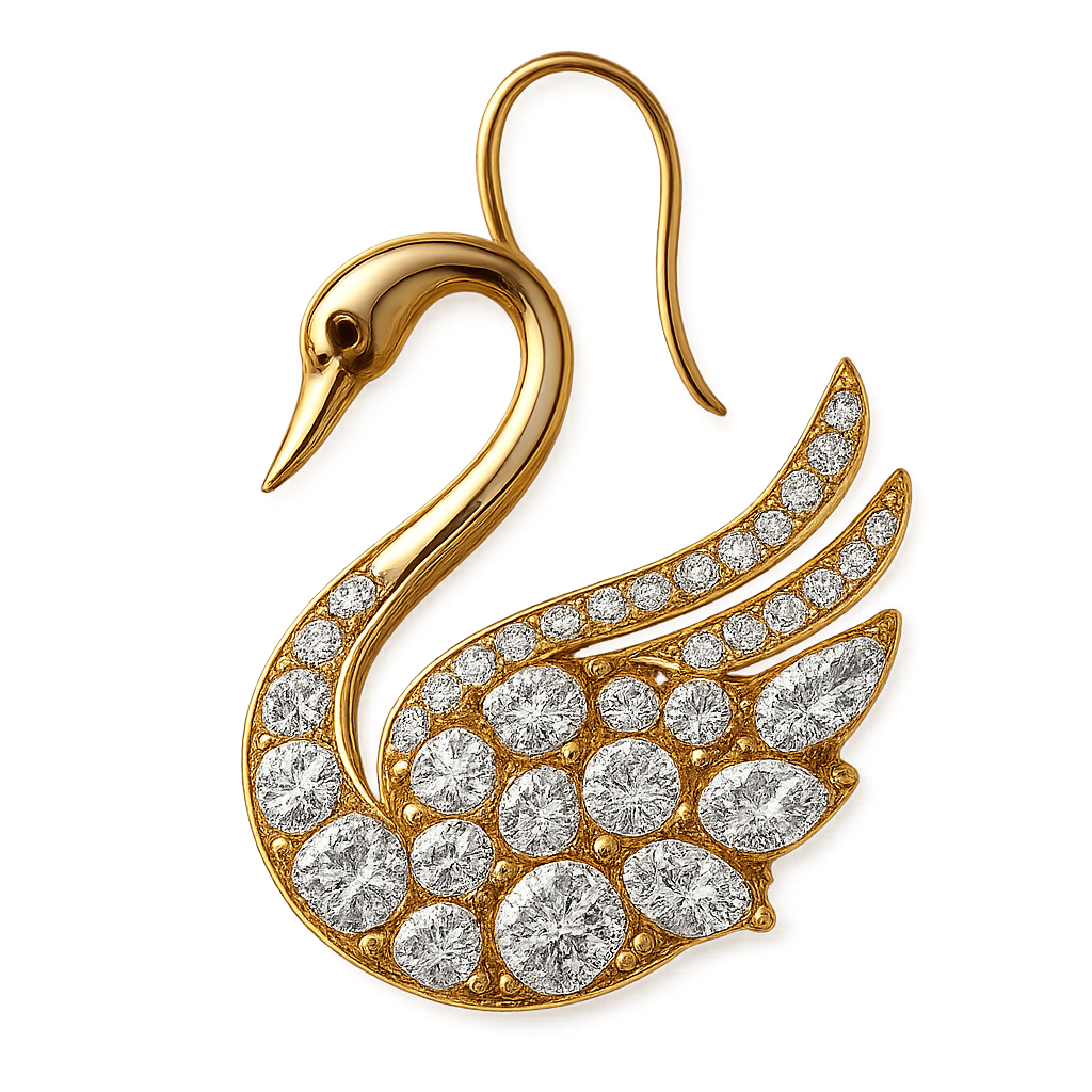 یه گوشواره بزرگ شبیه قو درست کن