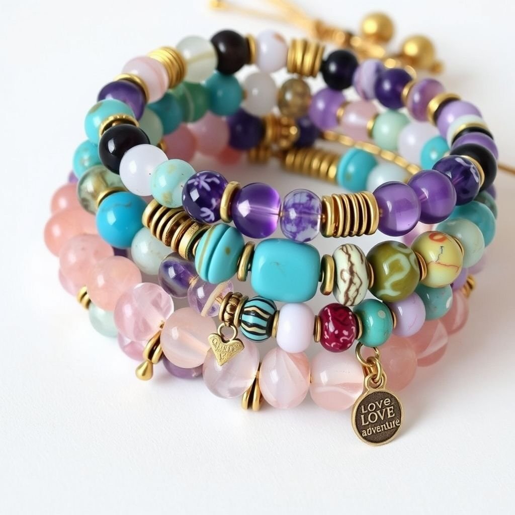 Make a beaded bracelet stack 