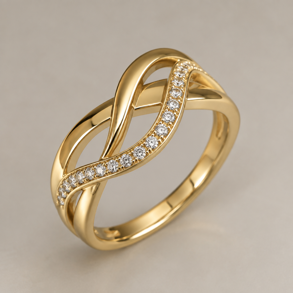 A women's ring made of gold
photorealistic jewelry design, A women's ring made of gold, modern style, just the design no text