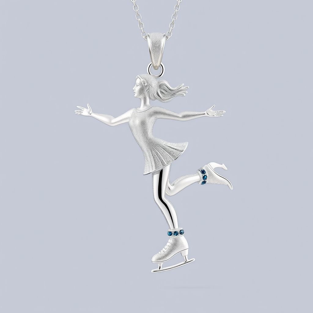 Pendant silver ice figure skating