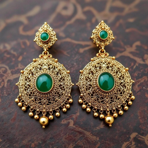Statement earrings green