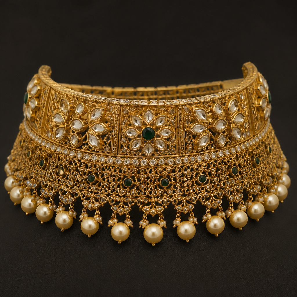 antique chokar
photorealistic jewelry design, antique chokar , just the design no text