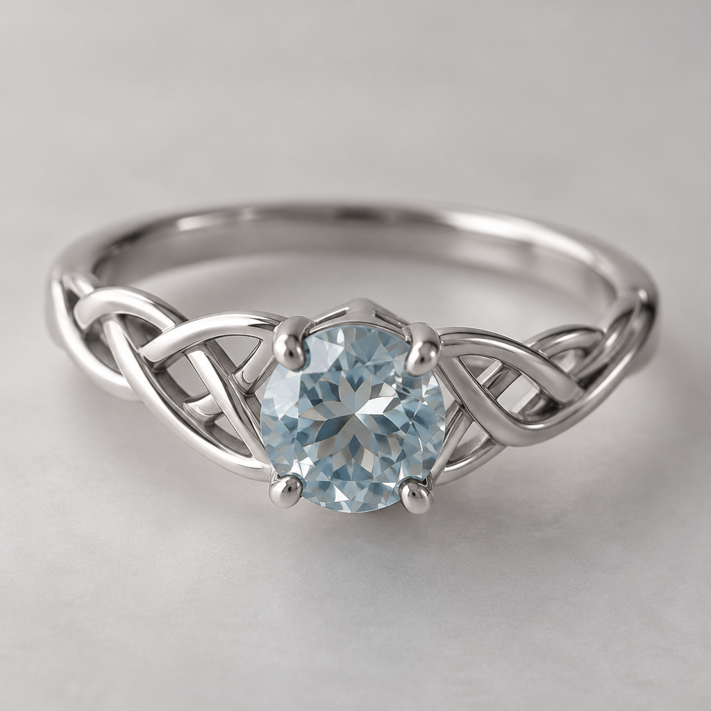 A silver women's ring made of silver with topaz stones suitable for engagement, minimalist, simple and delicate, clean lines. a single stone with celtic design without bezel
photorealistic jewelry design, A silver women's ring made of silver with topaz stones suitable for engagement, minimalist, simple and delicate, clean lines. a single stone with celtic design without bezel, silver style, just the design no text
