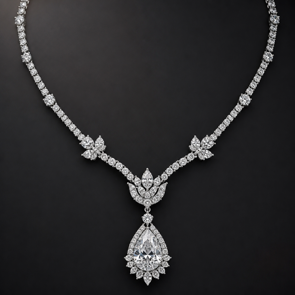Princess necklace
photorealistic jewelry design, Princess necklace, just the design no text