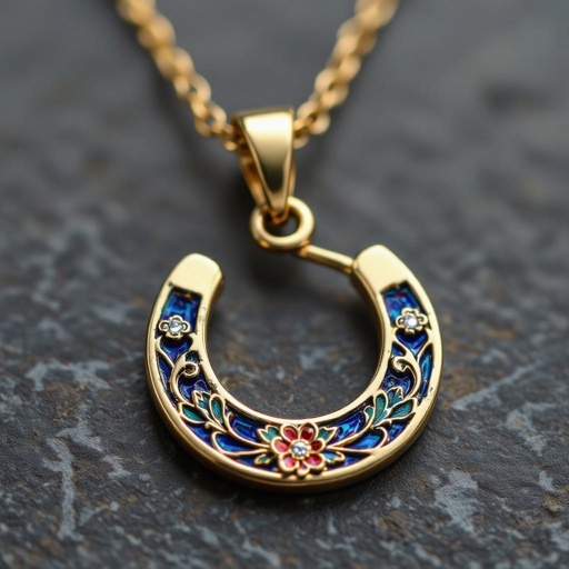 Gold Create a design of iron horseshoe of modern enamel colored