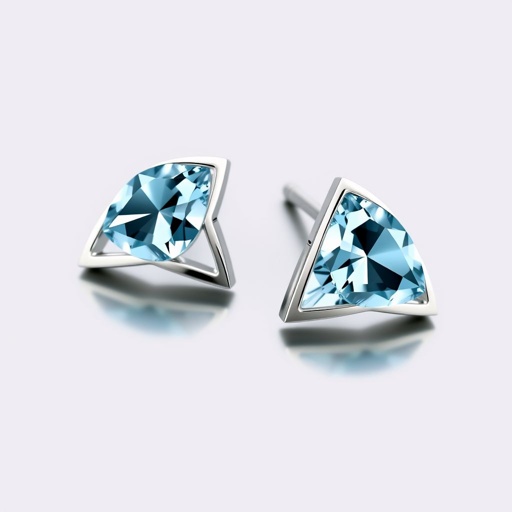 Aquamarine silver Studs 