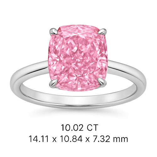I have a 10.02 crt pink diamond stone and I want options for ring design the dimensions of my stone are cushion cur 14.11x 10.84x7.32