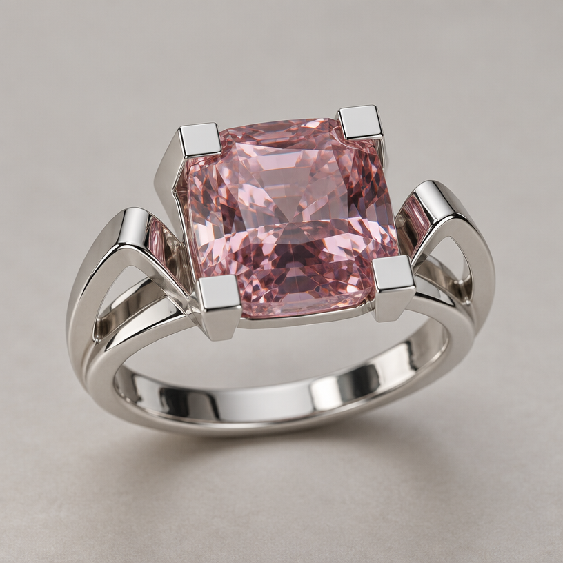 A women's ring made of silver. take this stone in the picture and give me something different its a bigger stone i want something whimsical but square and mirrored so its easy to make
using the attached image as a visual reference, create A women's ring made of silver. take this stone in the picture and give me something different its a bigger stone i want something whimsical but square and mirrored so its easy to make. photorealistic, just the design no text