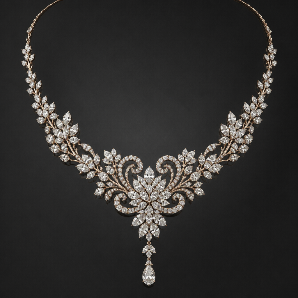 A modern women's necklace, highly ornate, intricate and elaborate, richly detailed
photorealistic jewelry design, A modern women's necklace, highly ornate, intricate and elaborate, richly detailed, modern style, just the design no text