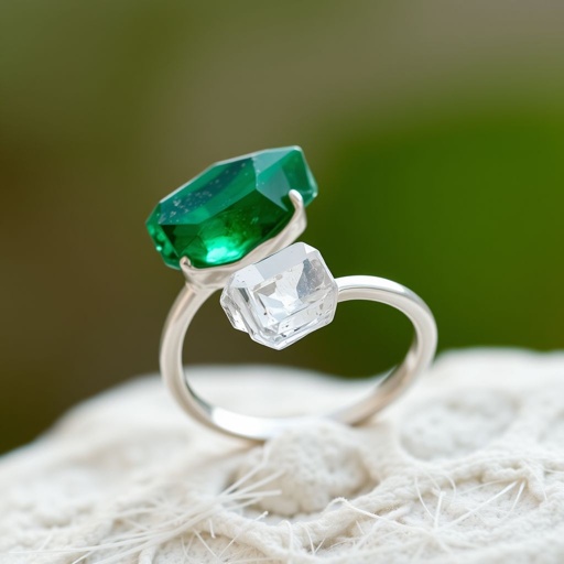 Design silver adjustable ring, use minimum silver, use 2 raw natural gemstones 