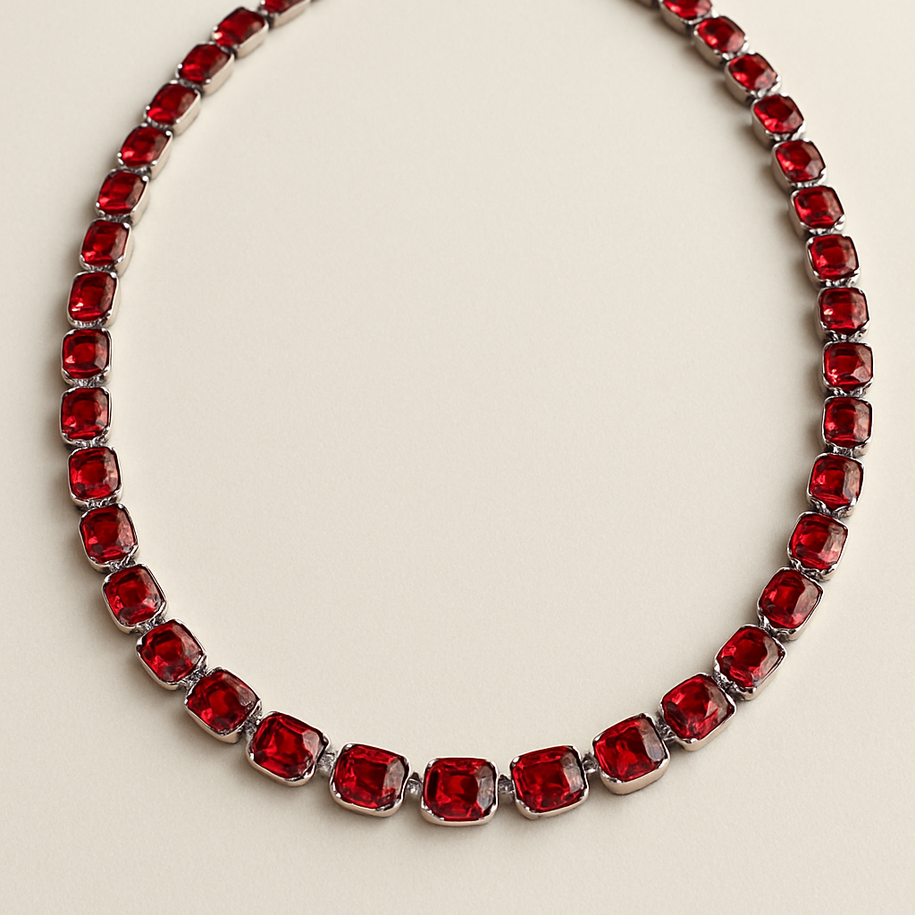 Red spinel necklace 